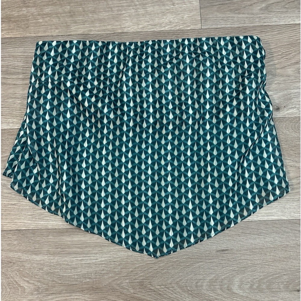 Lulus Teal Geometric Handkerchief Hem Tube Top Metallic Shimmer Medium